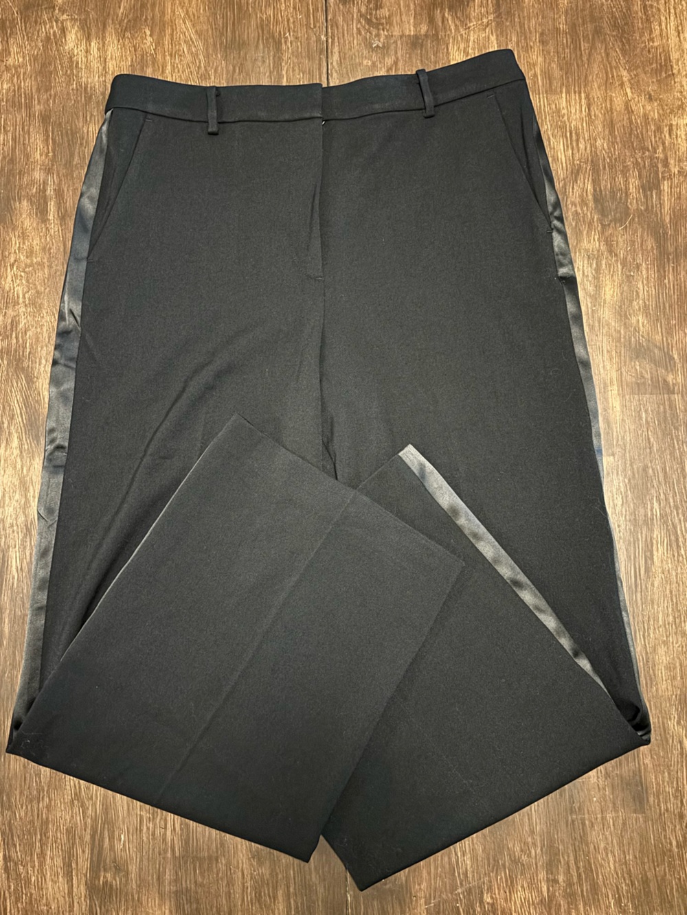 LOFT Black Women's Dress Pants with Satin Side Stripe